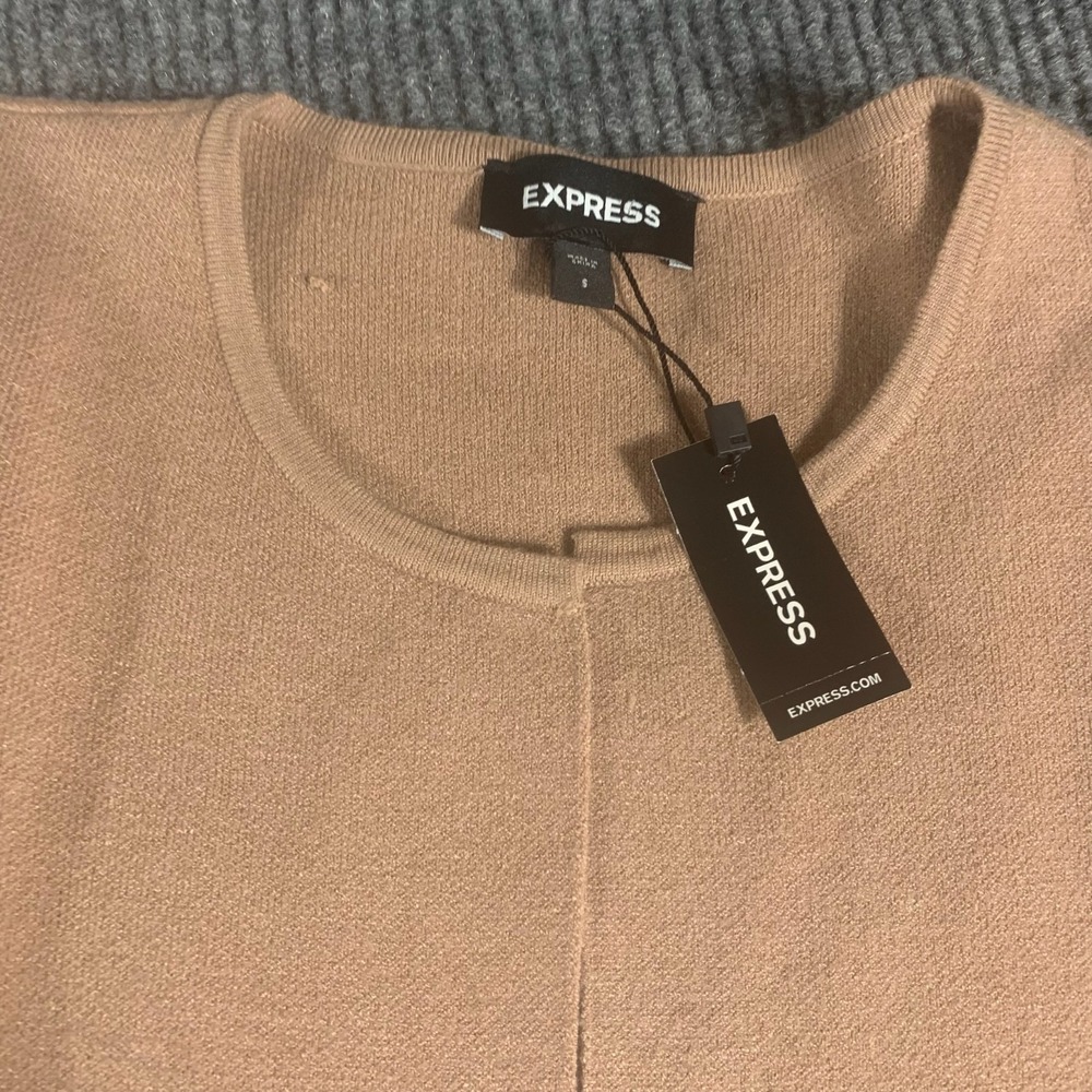 Express Sweater Womens Small Brown‎ Open Front  Cardigan Soft Comfort $108 New - Picture 5 of 14
